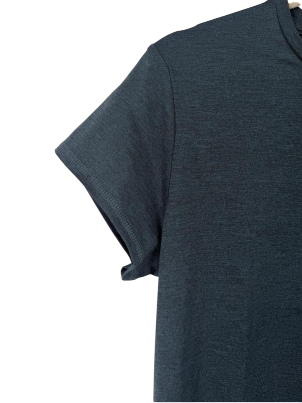 Quince Flowknit Breeze Tee Heather Green Short Sleeve Crewneck Top Medium - Picture 7 of 12